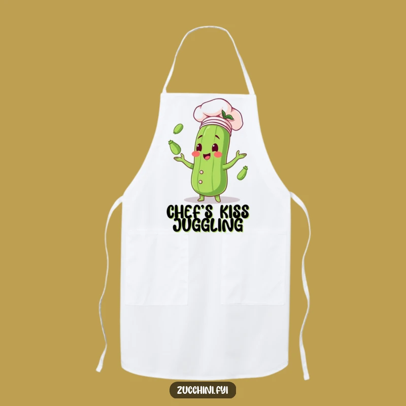 Funny Zucchini Chef Apron - Hilarious Juggling Vegetable for Kitchen Merriment