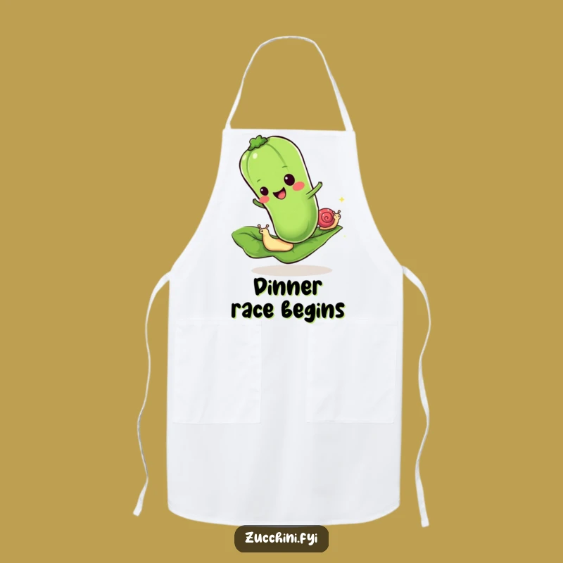 Funny Zucchini Snail Apron: Cook at Your Own Pace with Humor