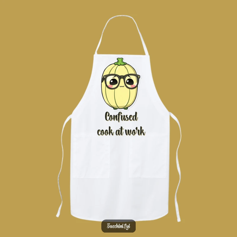 Funny Bewildered Zucchini Apron: Chef's Specs Gear, Humorous Cooking Gift!