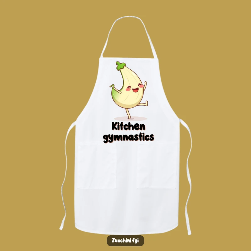 Funny Cartwheeling Zucchini Apron: Active Chef Fun - Great Funny Gift