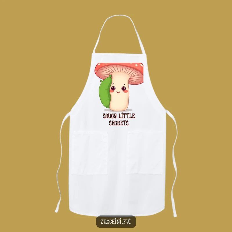 Funny Curious Zucchini Apron: Garden Peek Kitchen Humor