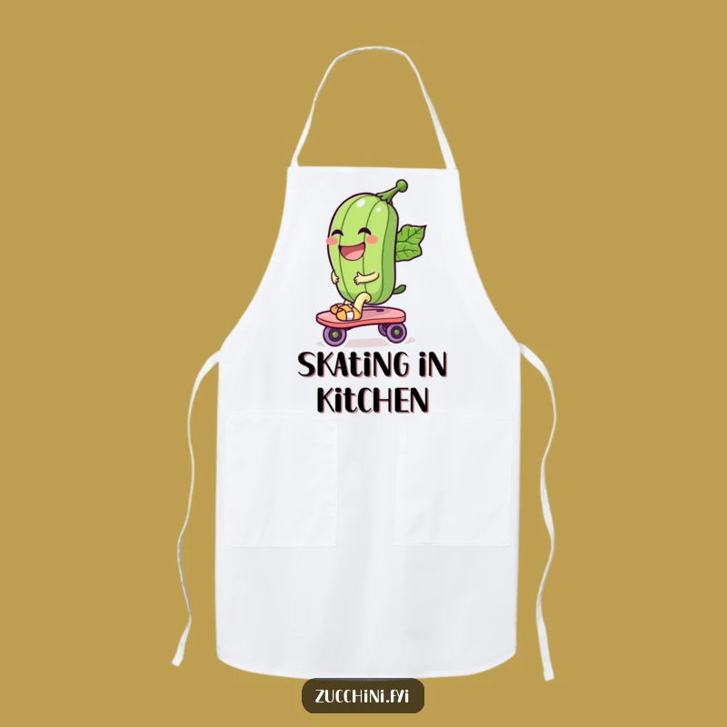 Funny Roller Skate Zucchini Apron: Cook with Zesty Speed