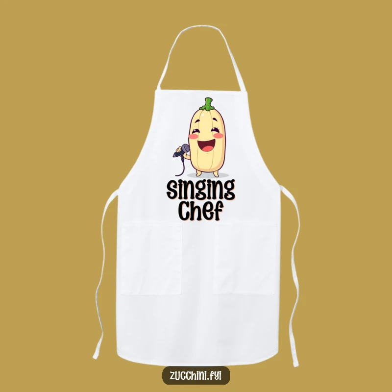 Funny Singing Zucchini Apron: Rockstar Veggie Kitchen Wear, Perfect Cook & Humorous Gift