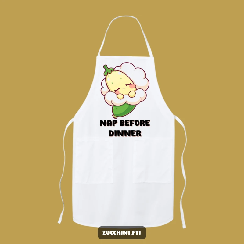 Funny Sleepy Zucchini Apron: Cook with Dreamy Humor