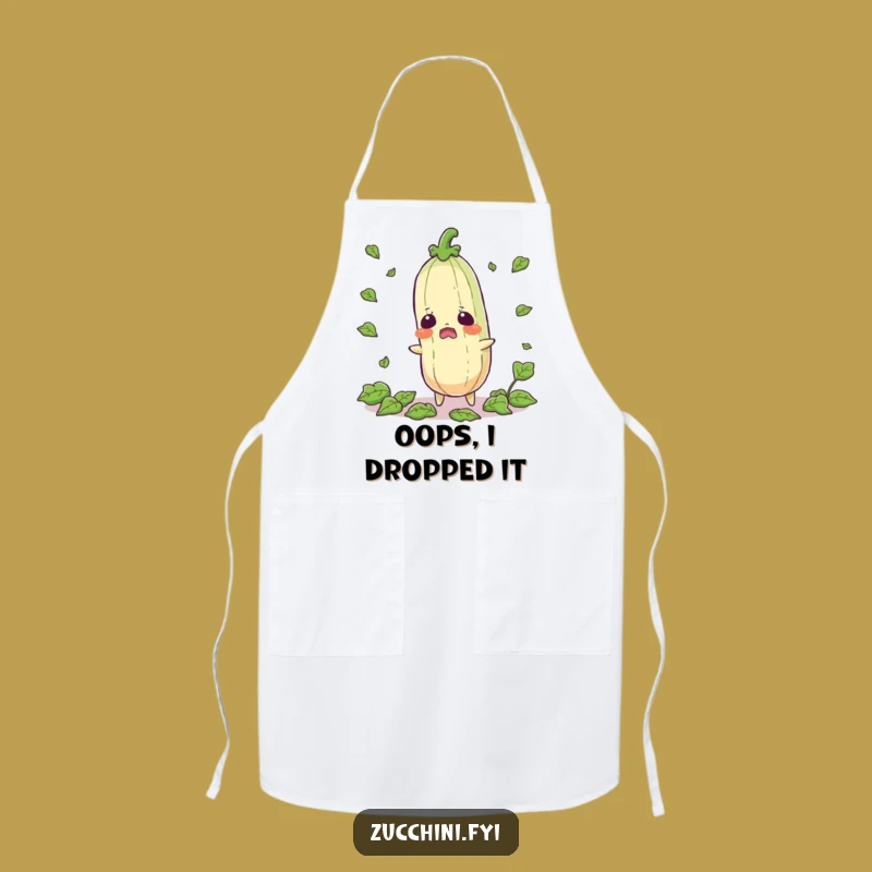 Funny Startled Zucchini Apron: Keep Calm and Cook with Veggie Humor