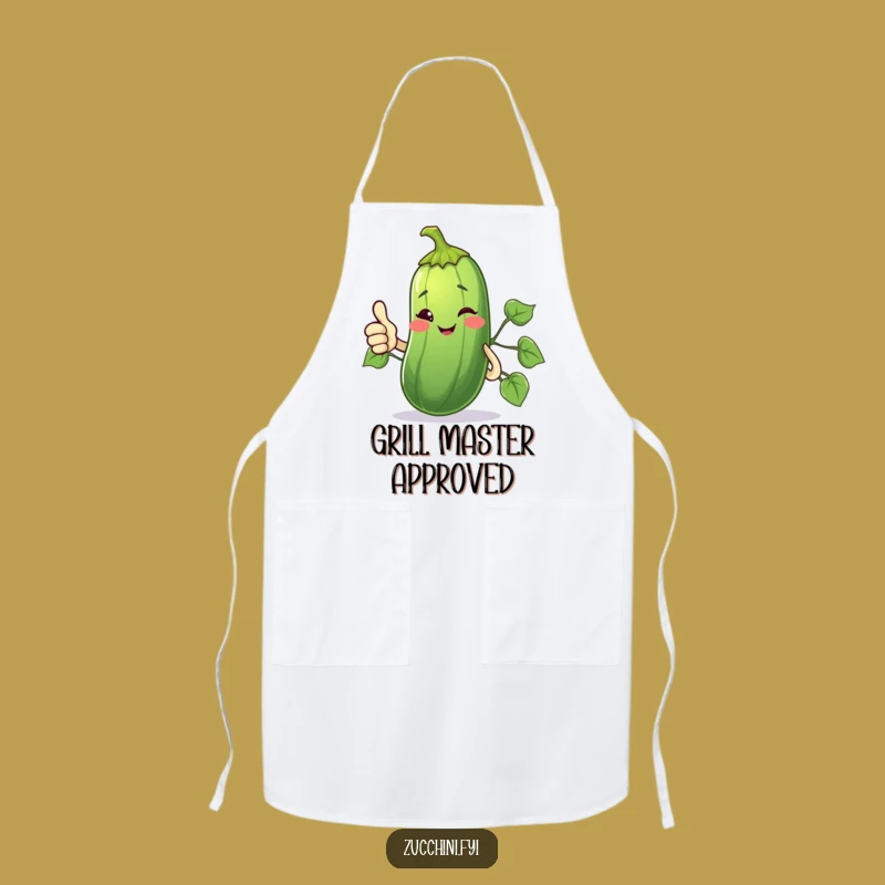Funny Winking Zucchini Apron: Thumbs Up Veggie Kitchen Wear, Perfect Funny Gift