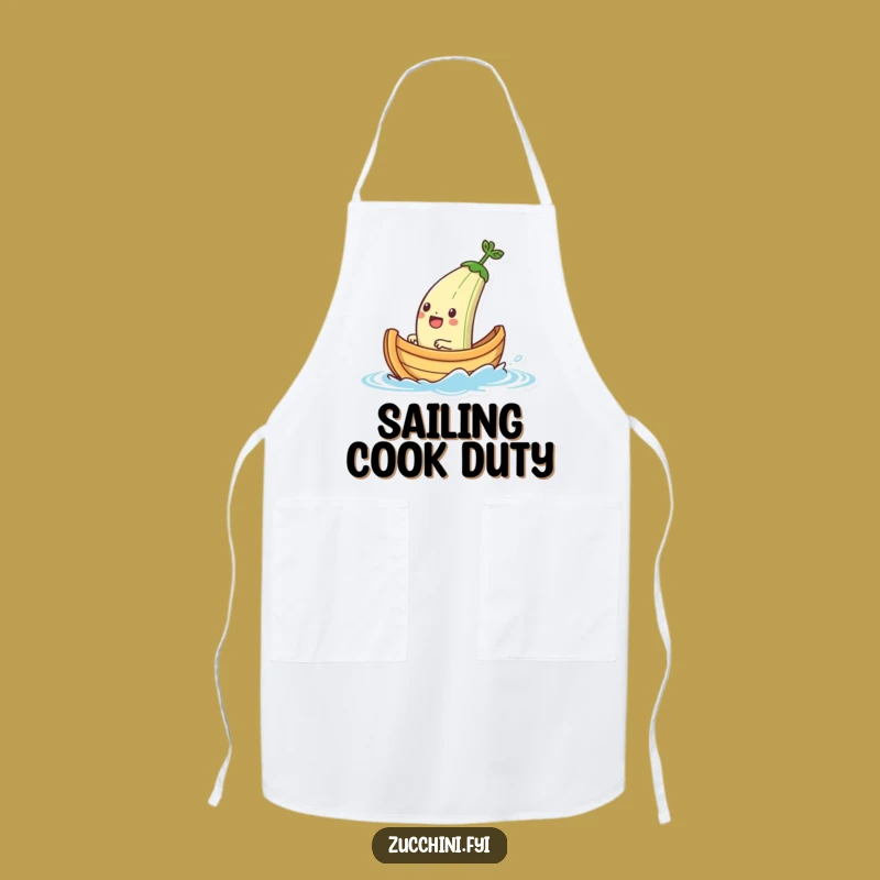 Funny Zucchini Boat Sailing Apron: Cook with Nautical Flair
