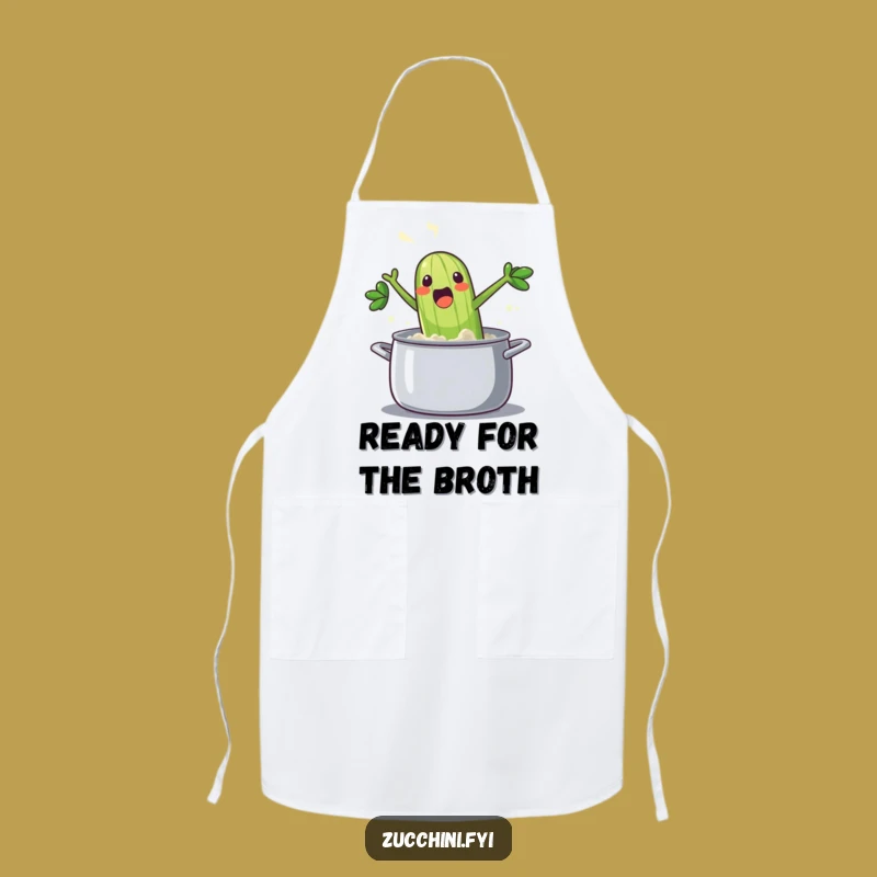 Funny Zucchini Chef Apron: Hilarious Cooking Vegetable Protection