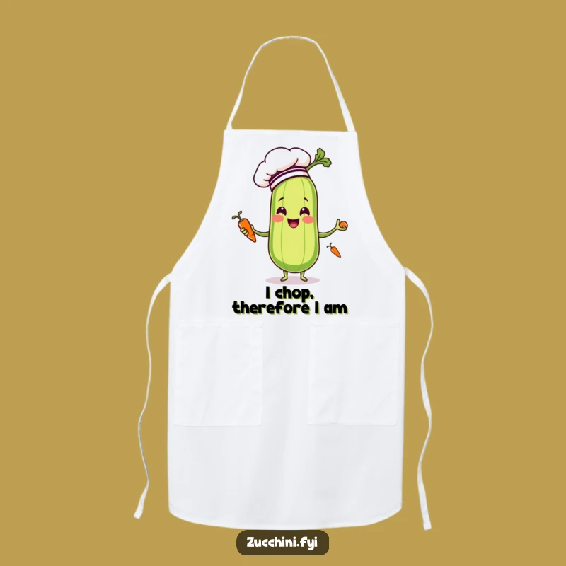 Funny Zucchini Chef Apron - Hilarious Vegetable Juggling Kitchen Gift