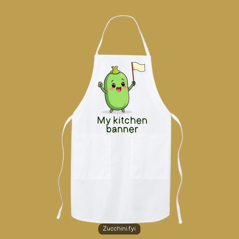 Funny Zucchini Flag Apron - Hilarious Vegetable Supporter for Kitchen Cheer