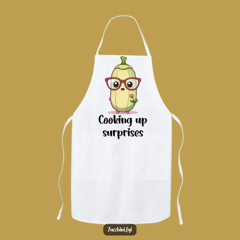 Funny Zucchini Glasses Apron - Hilarious Vegetable Surprise for Kitchen Fun