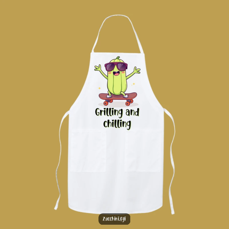 Funny Skater Zucchini Apron: Cute & Cool Kitchen Gift
