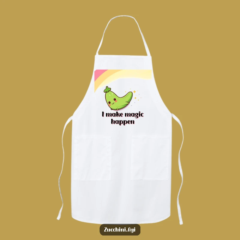 Funny Zucchini Rainbow Slide Apron: Cook Up Smiles with this Hilarious Kitchen Gear