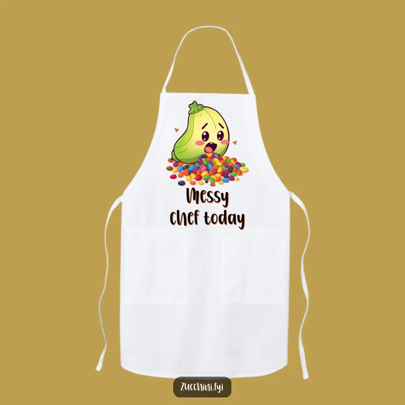 Funny Zucchini Seed Spill Apron: Cook with Comedic Flair