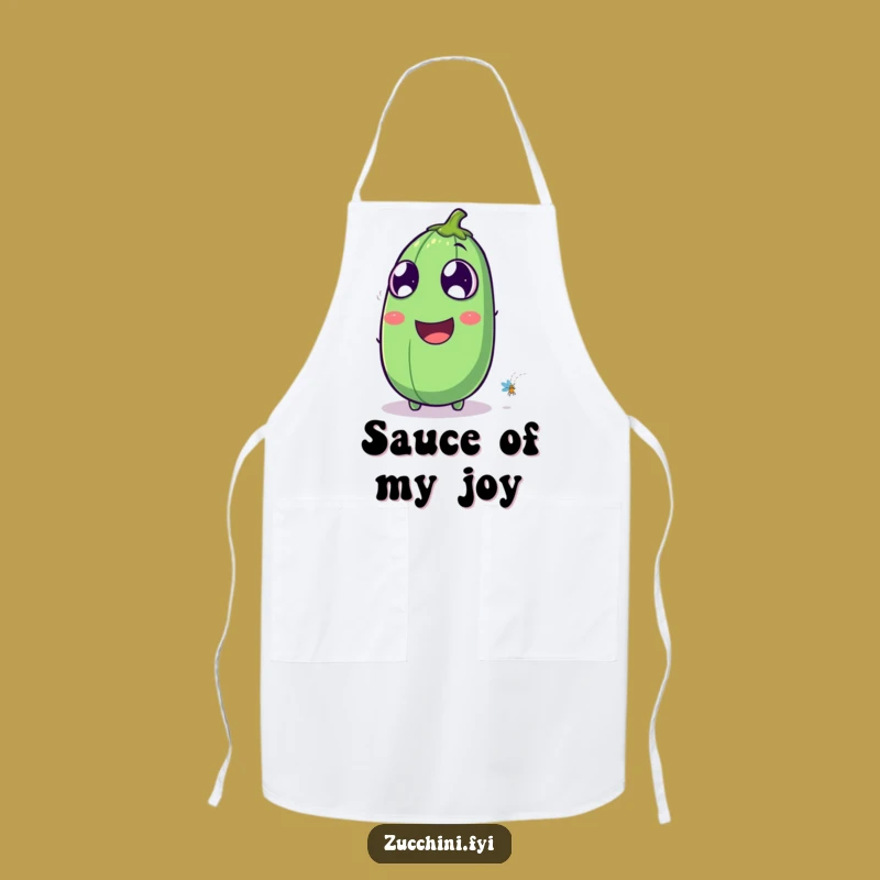 Funny Laughing Zucchini Apron: Kitchen Firefly Humor
