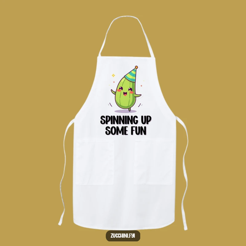 Funny Zany Zucchini Party Hat Spinning Apron - Kitchen Fun & Hilarious Gift