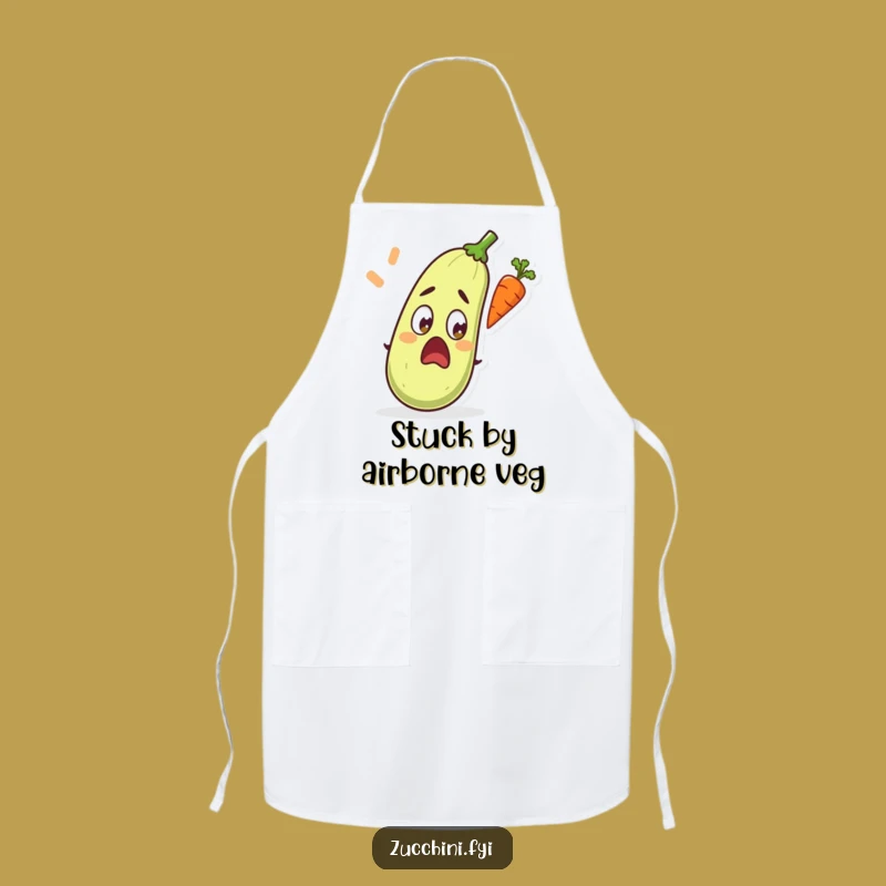 Funny Surprised Zucchini Apron: Cooking with Shocked Veggie - Funny Kitchen Gift