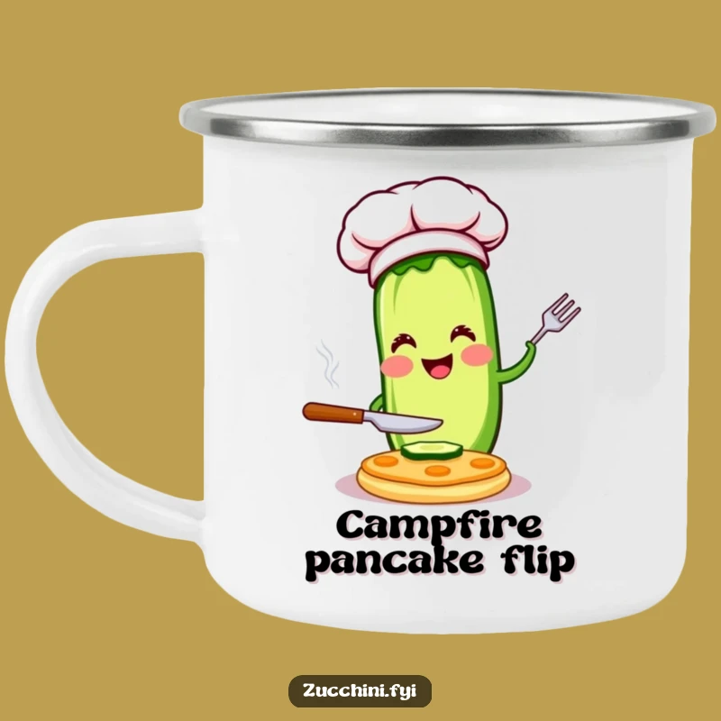 Funny Chef Zucchini Camping Mug: Durable Flipping Cup, Perfect Outdoor Funny Gift