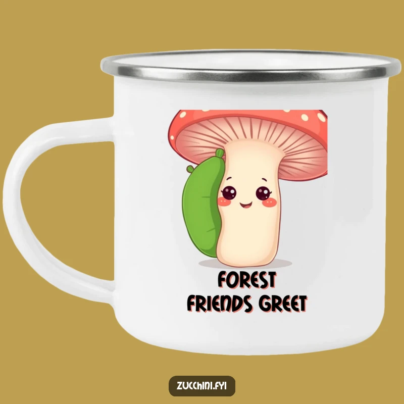 Funny Curious Zucchini Camping Mug: Garden Adventures