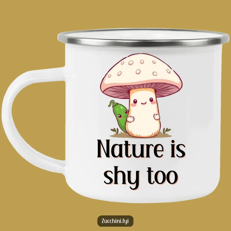 Funny Shy Zucchini Camping Mug: Adventure Fuel with a Humorous Twist