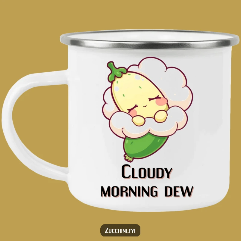 Funny Sleepy Zucchini Camping Mug: Dreamy Outdoor Humor
