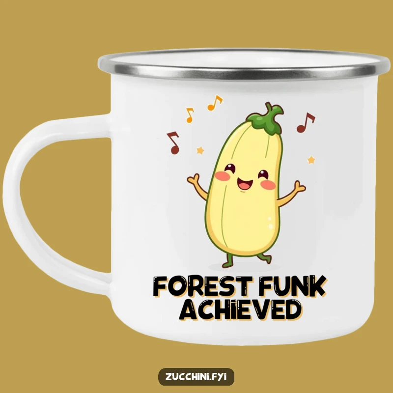 Funny Zucchini Jig Camping Mug - Durable Vegetable Character Mug for Outdoor Laughs