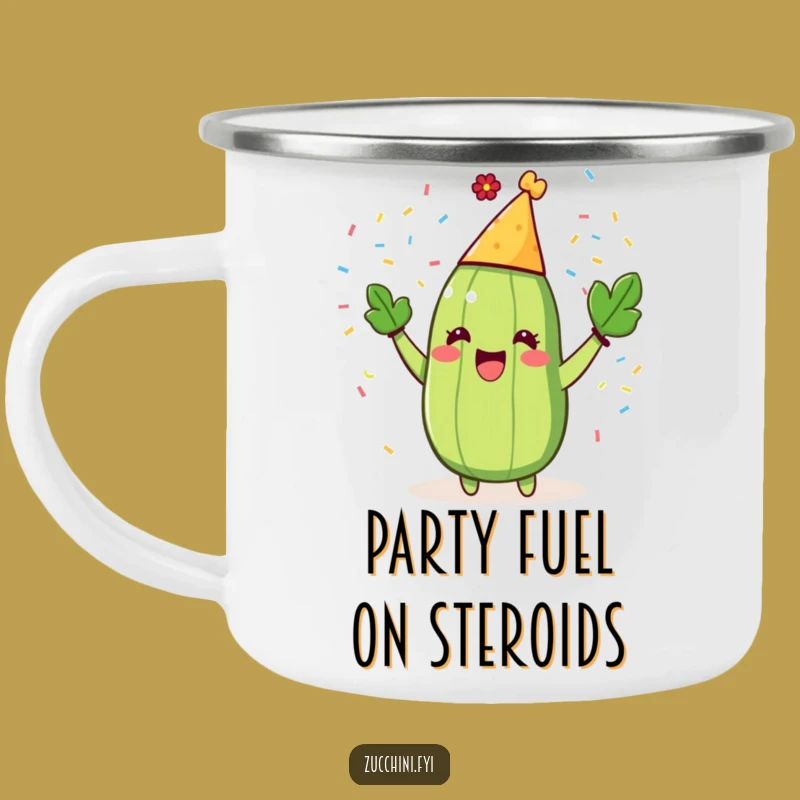 Funny Zucchini Party Camping Mug: Rugged Confetti Thrower Mug, Outdoor Gift!