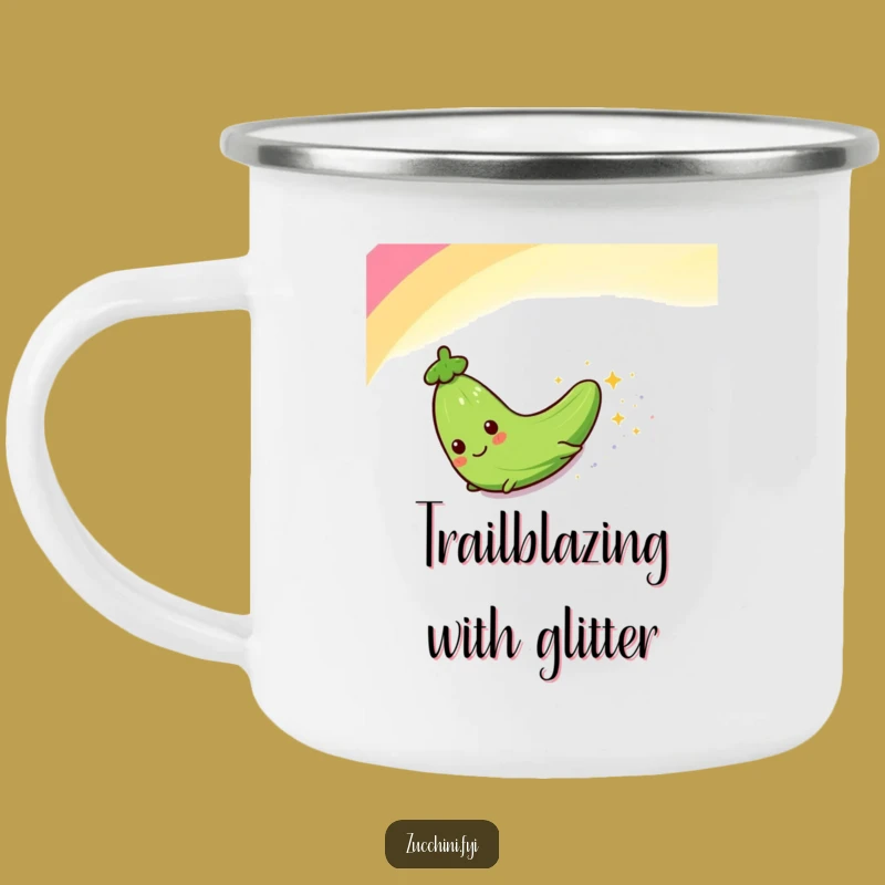 Funny Zucchini Rainbow Slide Camping Mug: Adventure with this Hilarious Trail Buddy