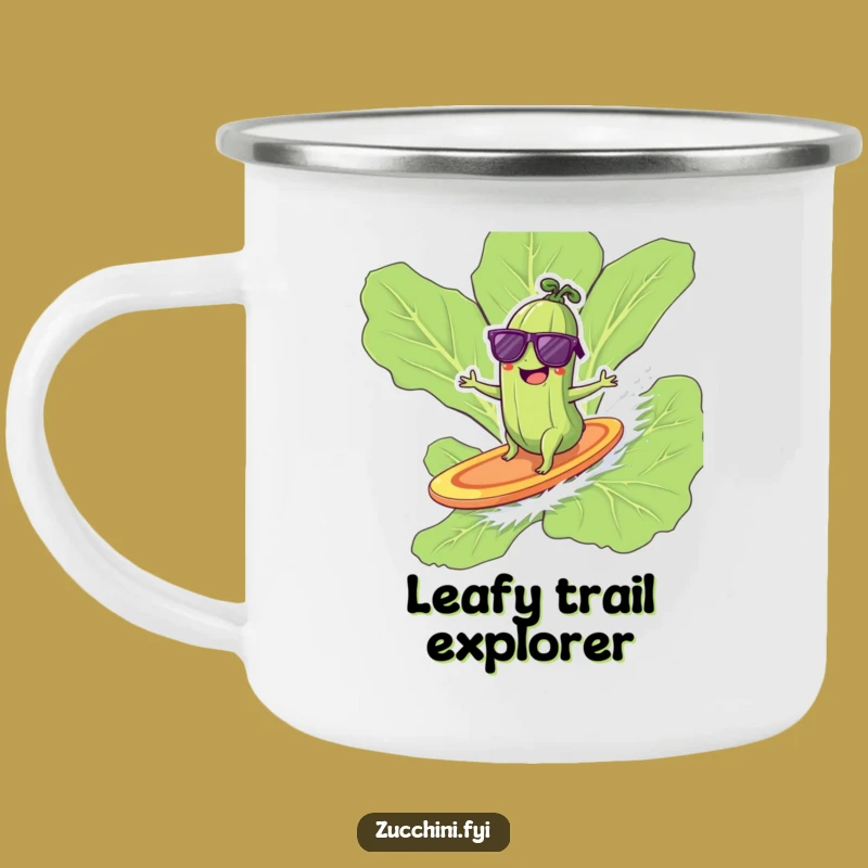 Funny Surfing Zucchini Camping Mug - Cool Outdoor Veggie Gift