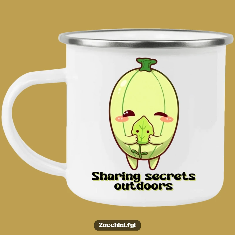 Funny Zucchini Wink Camping Mug - Cheeky Veggie, Outdoor Adventure Gift