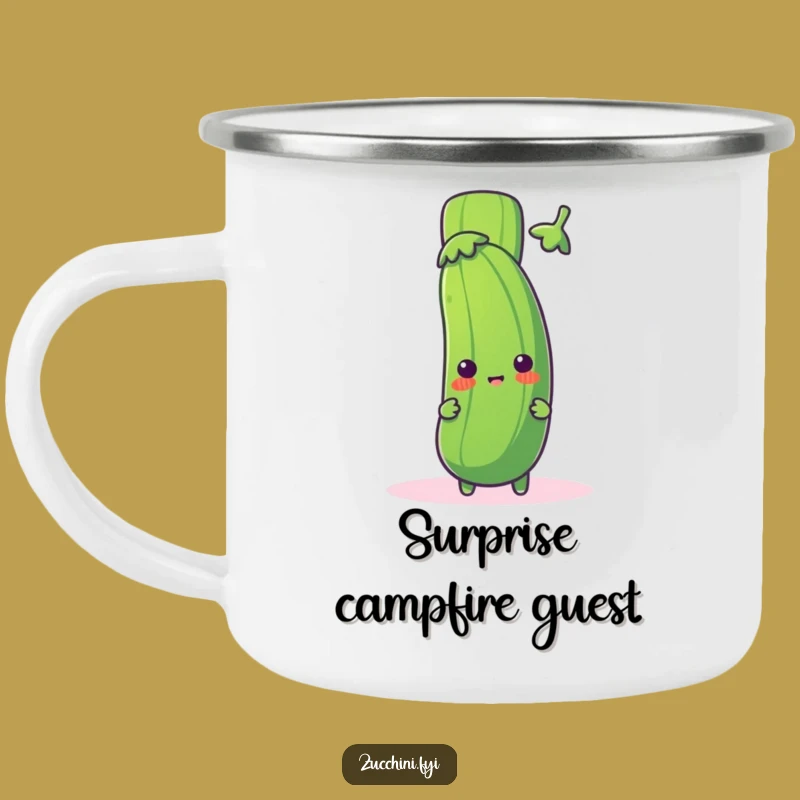 Funny Zucchini Exclamation Camping Mug: Surprise Veggie Adventure - Outdoor Gift