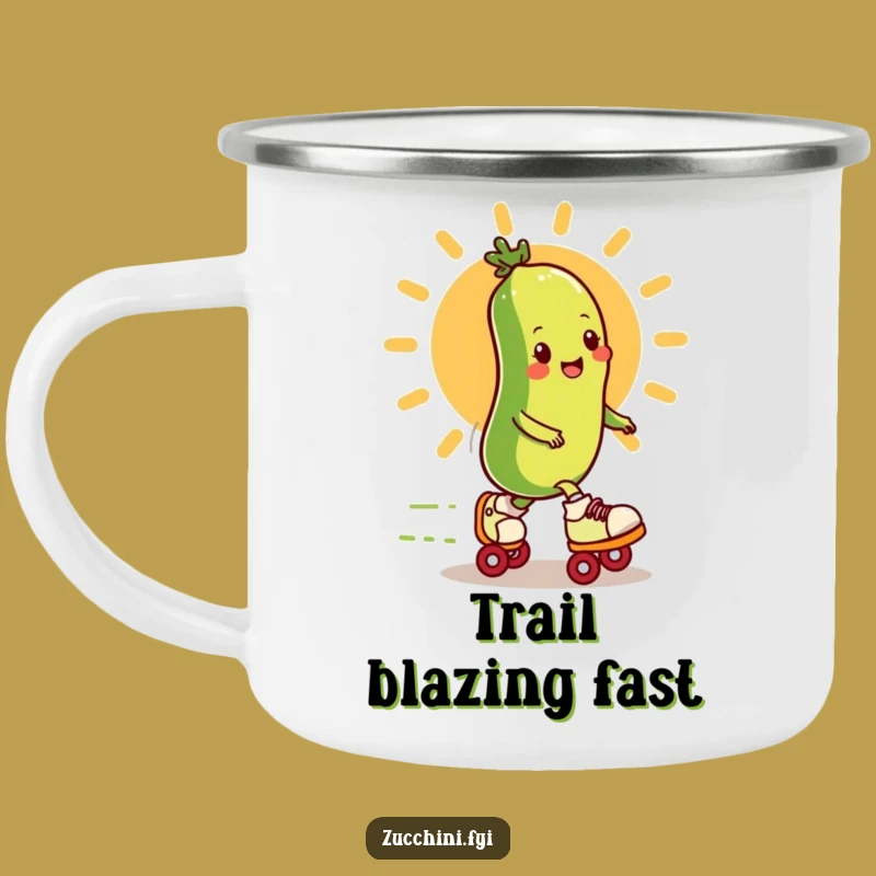 Funny Roller Zucchini Camping Mug - Outdoor Speedster Veggie Coffee Gift