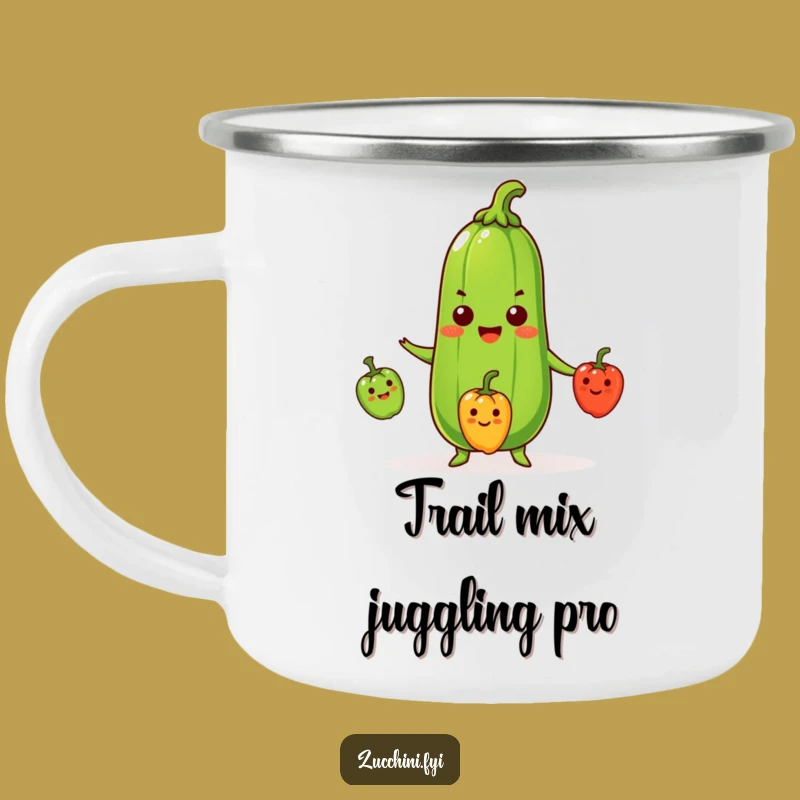 Funny Zucchini Camping Mug: Durable Juggling Veggie Enamel Mug, Perfect Outdoor Gift