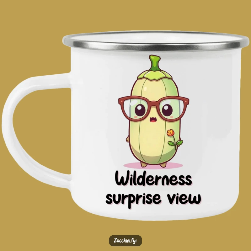 Funny Zucchini Glasses Camping Mug - Durable Vegetable Surprise Mug for Outdoor Giggles