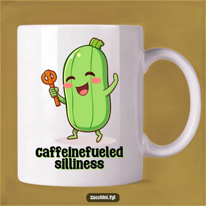 Funny Laughing Zucchini Dance Mug: Hilarious Veggie Party Gift for Joyful Mornings