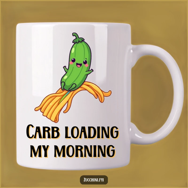 Funny Pasta Rainbow Zucchini Mug - Whimsical Veggie Humor Gift