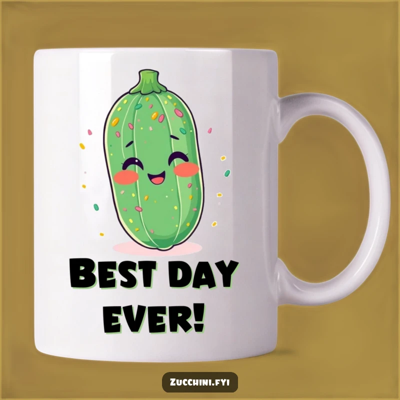 Funny Giggling Zucchini Mug: Confetti Party Fun - Perfect Funny Gift
