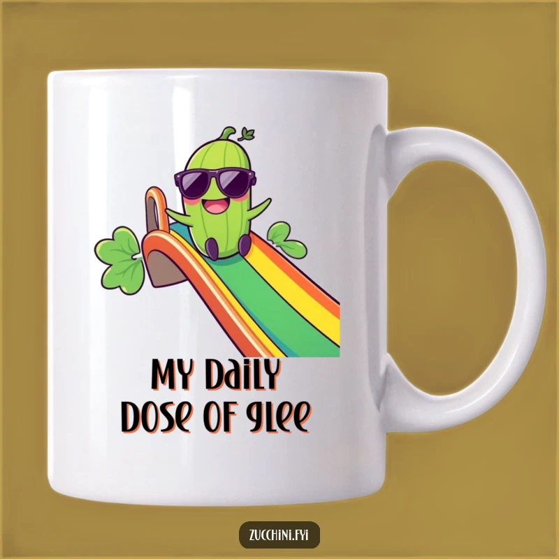 Funny Giggling Zucchini Rainbow Slide Mug: A Hilarious Gift for Joyful Souls!