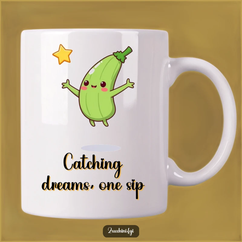 Funny Jumping Zucchini Star Catcher Mug: A Hilarious Gift for Dreamers!