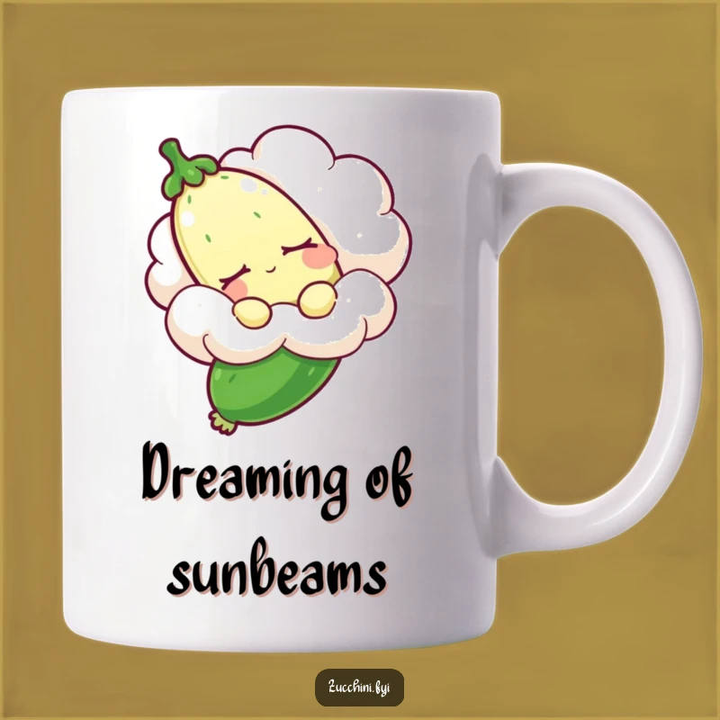 Funny Sleepy Zucchini Mug: Dreamy Vegetable Gift for Veggie Lovers