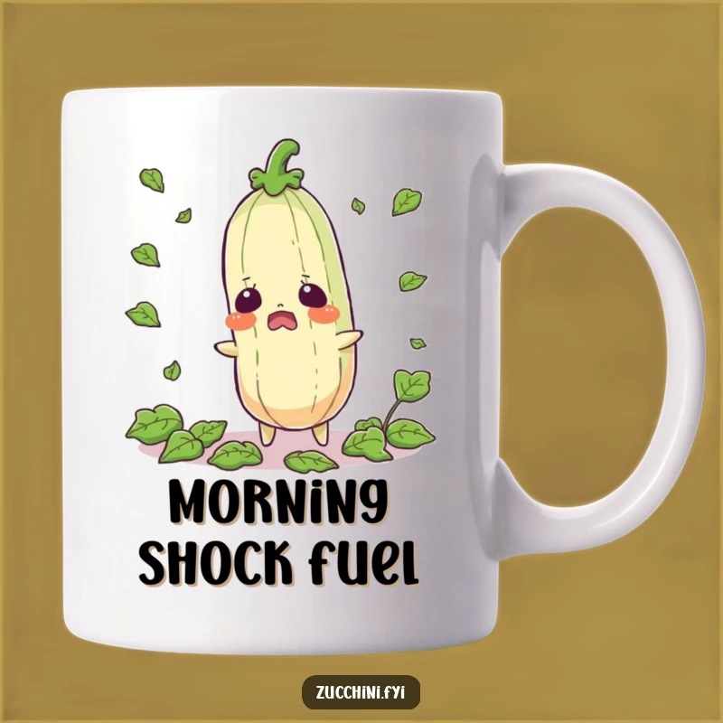 Funny Startled Zucchini Mug: A Hilarious Reaction Gift for Easily Surprised Friends
