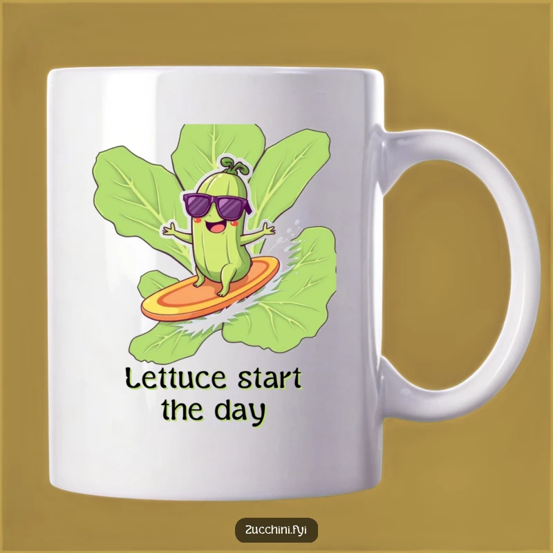 Funny Surfing Zucchini Mug - Cool Veggie Humor Gift for Beach Lovers