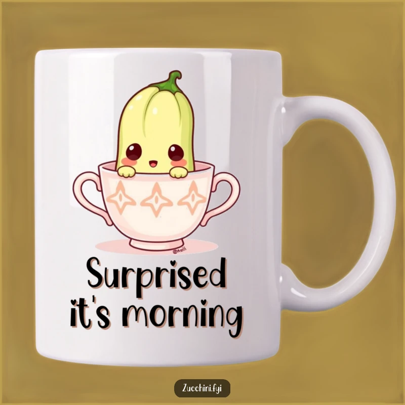 Funny Surprised Zucchini Mug: Hilarious Tea Time Gift for Veggie Lovers