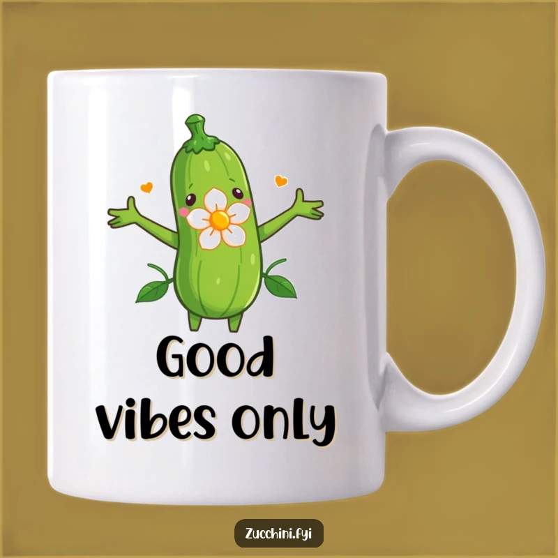 Funny Zucchini Hugging Flower Mug: Nature Love - Perfect Funny Gift