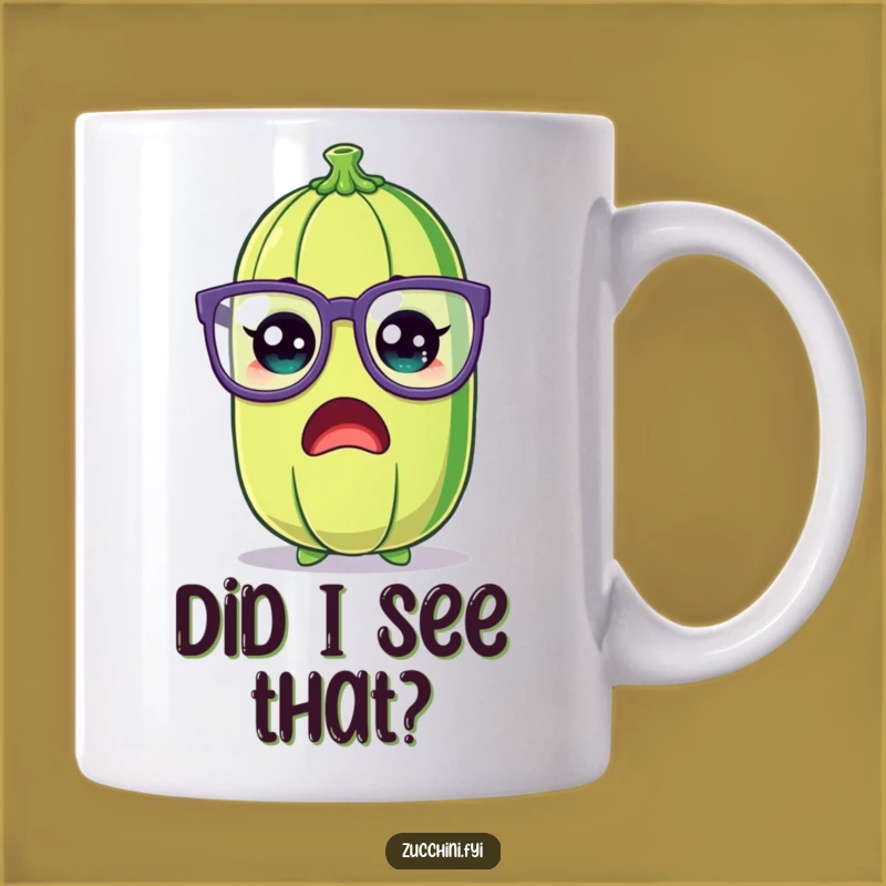 Funny Zucchini Mug: Shocked Veggie with Silly Glasses, Perfect Humorous Gift