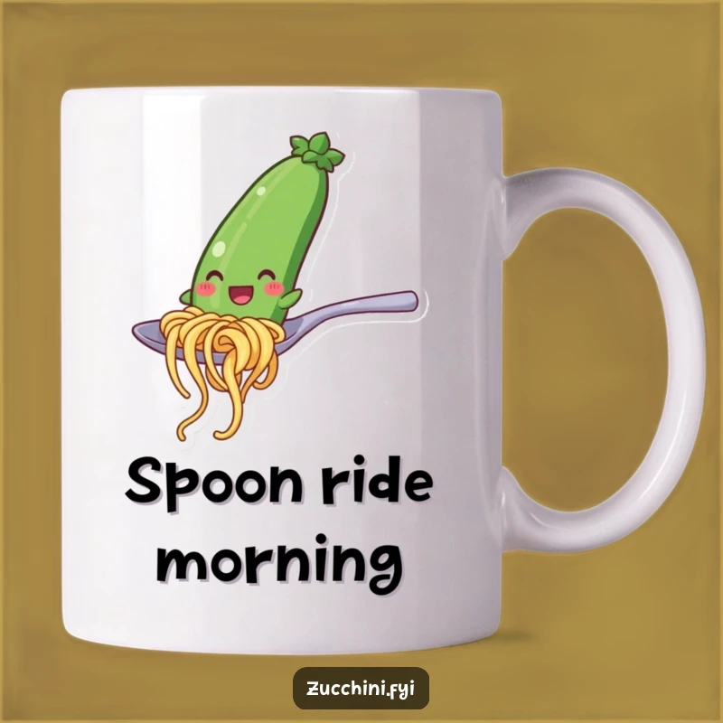 Funny Zucchini Noodle Spoon Slide Mug: A Hilarious Culinary Delight