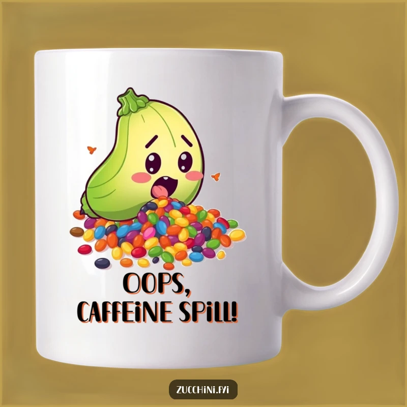 Funny Zucchini Seed Spill Mug: A Hilarious Gift for Clumsy Charm Lovers