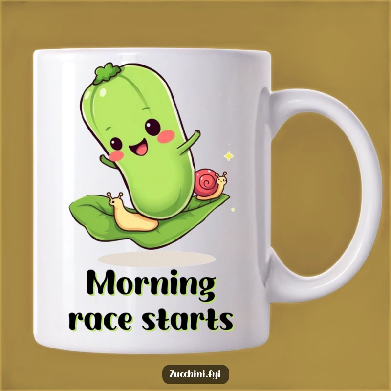 Funny Zucchini Snail Mug: Hilarious Race Day Gift for Slow and Steady Wins