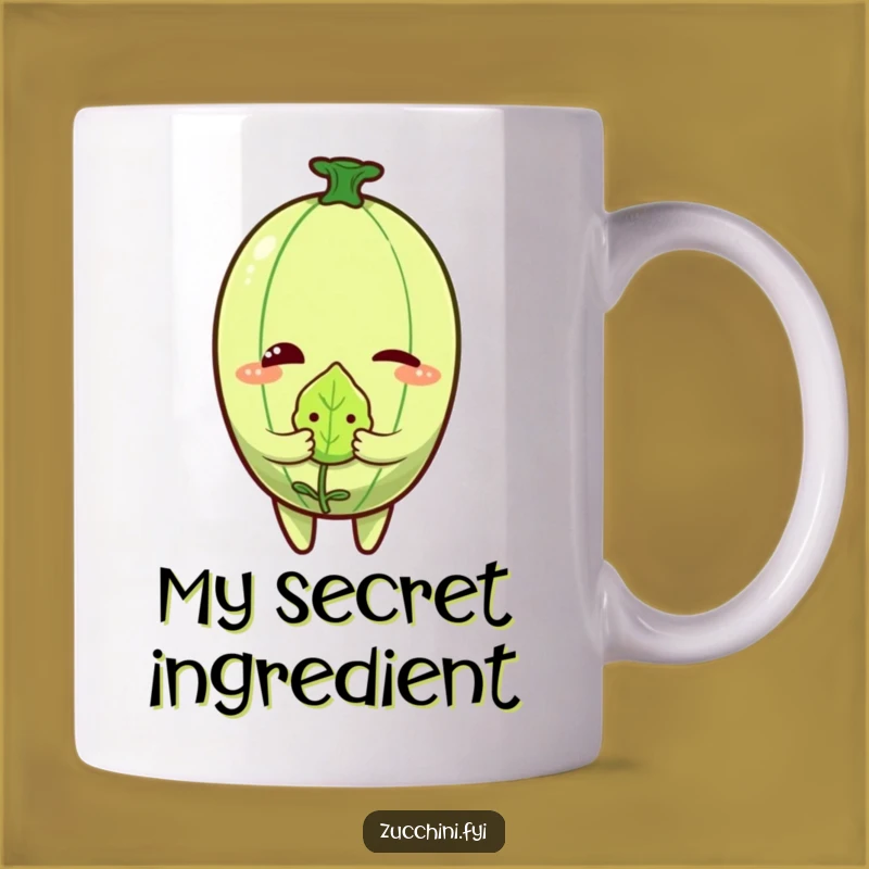 Funny Zucchini Wink Mug - Cheeky Veggie & Leaf, Humorous Gift Idea