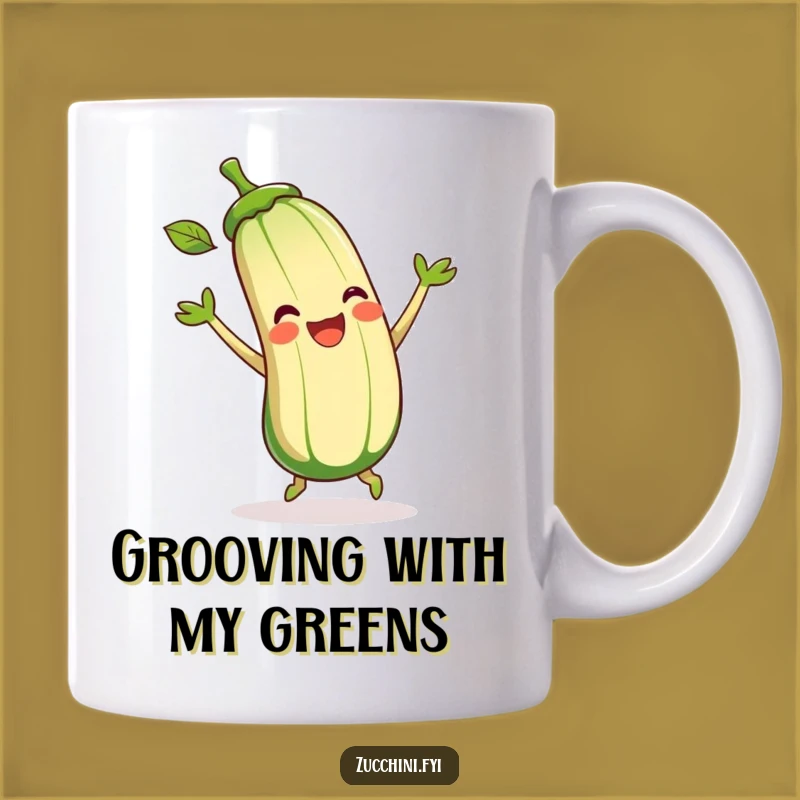 Funny Zucchini Mug: Joyful Dancing Veggie, Perfect Humorous Gift for Gardeners